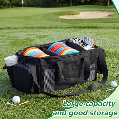 Disc Golf Storage Bag Large Capacity, Each Bag Holds 80 Discs, with Lid and Dividers, Disc Golf Organizer for Professionals, with Handle and Multi Side Pockets - style: 25x10.2x10.2inch