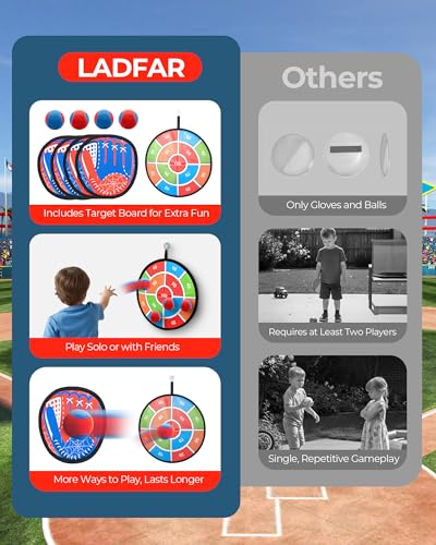 2 in 1 Toss and Catch Ball Game Set, Toddler Baseball Glove for Beach Pool Yard, Kids Sports & Outdoor Play Toys with Target Board, Birthday Gift for Ages 3 4 5 6 7 8-12 Year Old Boys Girls - style: 2 IN 1