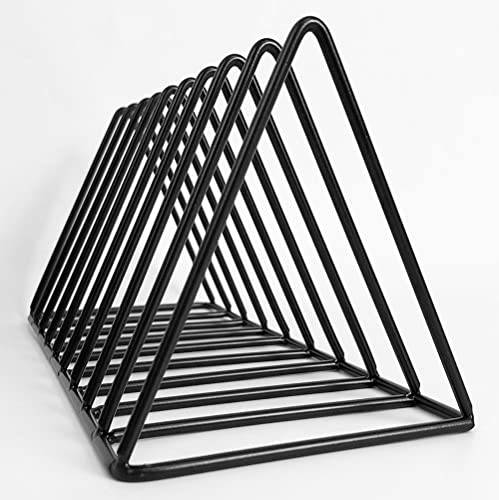 Record-Happy CD Storage Rack Organizer Stand - Compact Disc Holder Display Shelf for CDs, DVDs and Video Games, Holds 18 Jewel Cases - Practical and Functional Wire Metal CD Case Holder (Black, 1)