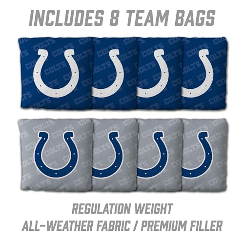 YouTheFan NFL 2' x 4' Slogan Series Professional Wood Cornhole Game with Logo Bags - color: Indianapolis Colts