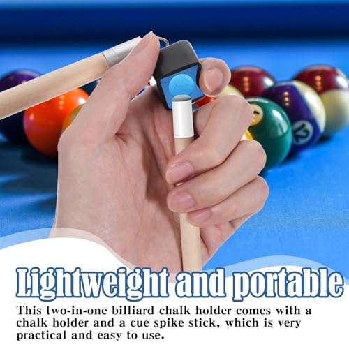 Hariendny 2 in 1 Chalk Holder for Billiards, Portable Pool Cue Chalk Holder, Snooker Pool Cue Tip Shaper, Repair Cue Tip Stick Accessories, Billiard Cue Tip Pricker