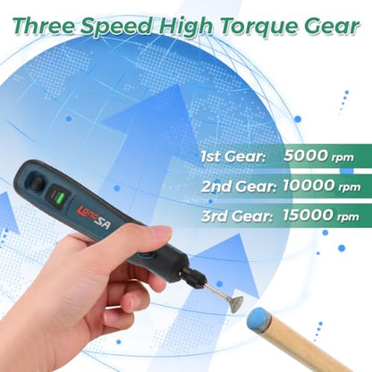 Pool Cue Tip Shaper, Electric Cue Tip Grinder Kit | Portable billiards cue stick tool kit for enthusiasts, pros and cue tip maintenance - style: Arc-Shaped Head
