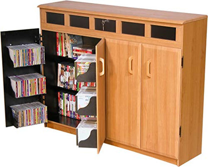 Venture Horizon Top Load Media Cabinet - Oak - color: Oak-finish