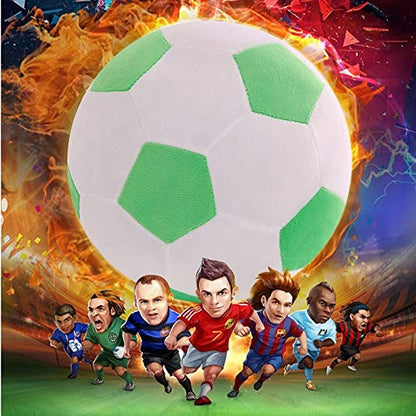 Plush Soccer Balls - Fluffy Stuffed Toy Soccer Ball Plush Pillow Soft Durable Stuff Soccerball Gift for Kids Boy Baby (Green - White,7.8inch/20cm) - color: Green - White, size: 7.8inch/20cm