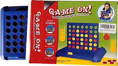 4 IN A ROW Board Games Foldable Line up 4 Toys Children's Educational for Kids Blue SHUYUE