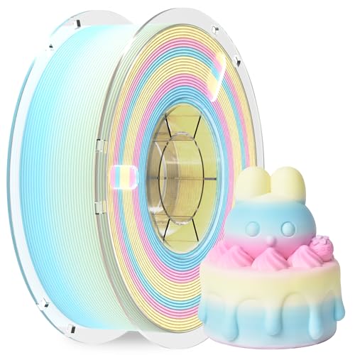 RAMBERY Matte Rainbow 3D Printer Filament 1.75mm 1kg Matte PLA Filament Fast Color Change Yellow Blue Pink 3D Printing Accessories - color: B-matte Rainbow 02, size: 1kg