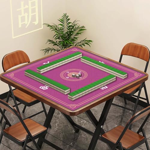 Mahjong Mat, Non-Slip Noise Reducing Game Mat, 31.5 Inch Mahjong Table Mat,Mahjong Mat with Cloth Bag and Carton Storage,Suitable for Mahjong, Dominoes, Solitaire and Other Games. (Pink) - color: Pink