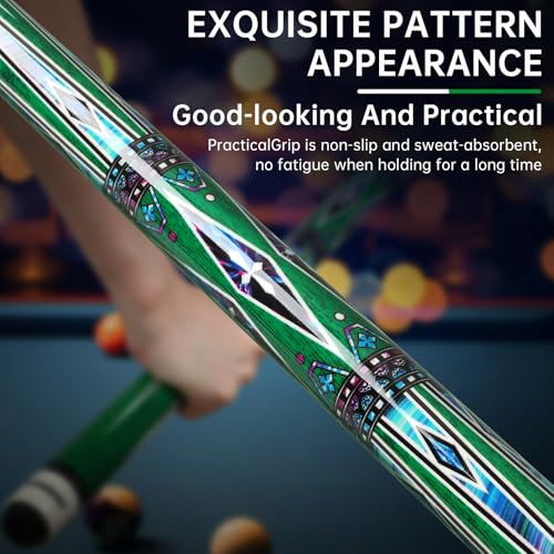 Pool Cues Set of 5/4/1, Pool Sticks for Adults 58 48 Inch 15 18 19 20 21oz Maple Wood Billiards Cue Sticks, for Professional Billiard Players Bars Home Hall Table Sport - color: 1 Piece (19oz Green)