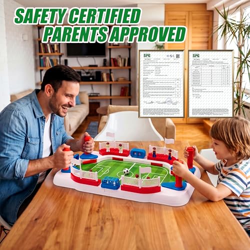 Soccer Board Game for Kids: Mini Table Top Football Indoor Games, Pinball Machine for Boys 5 6 7 8-12 Years Old, Interactive Tabletop Foosball Toys Birthday Sports Gifts