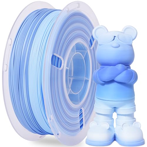 RAMBERY Matte Rainbow Printer Filament Multicolor 3D Printing Accessories Neatly Wound, 1.75mm 1kg(2.2lb), Matte Rainbow Blue-White - color: B-matte Rainbow Blue-white, size: 1kg