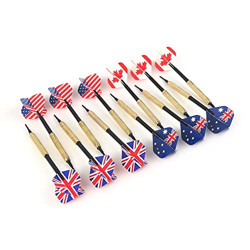 12 Pieces Professional 14 Grams Soft Tip Darts Set with Extra Plastic Tips with 4 Kinds Flights for Electronic Dartboard