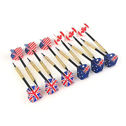 12 Pieces Professional 14 Grams Soft Tip Darts Set with Extra Plastic Tips with 4 Kinds Flights for Electronic Dartboard