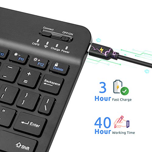 Amazon Fire HD 10/11/8 Wireless Keyboard,Universal Slim Portable Bluetooth Keyboard Compatible with Amazon Fire HD 10/11/8 with Built in Rechargeable Battery (10 Inch Black) - color: 10 Inch Black