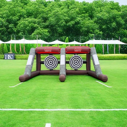 Inflatable Axe Throwing Game Inflatable Toss Target Dart Board with Blower, Axe Throwing Set Commercial Grade Rental Game Outdoor Indoor - style: Double AXE