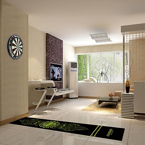 OVARIA Rubber Dart Mat - Professional Dart Floor Carpet, 116 X 27.5in 3 Distance with Throwing Lines, Non-Slip Design for Home Pub Club
