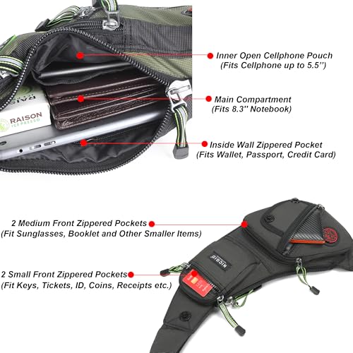 NICGID Sling Bag Chest Shoulder Backpack Crossbody Bags Casual Daypack for Men Women - color: Black