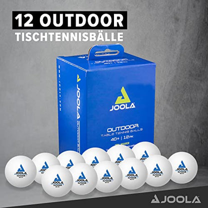JOOLA Tischtennisbälle Outdoor - 40+ mm Tischtennis Bälle Wetterfest, Robust für Außen (6er-| 12er-Pack), Weiss