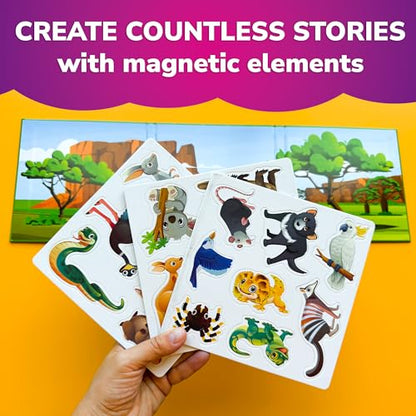 Quokka Travel Magnetic Puzzles for Toddlers 1-3 – 20+Pcs Australia Game with Extra-Long Play Book – Fun Travel Game Toy for Kids Ages 3-5 – Strong Magnets for Car Activities – Fun Toddler Puzzle 2-4 - color: 06. Australia