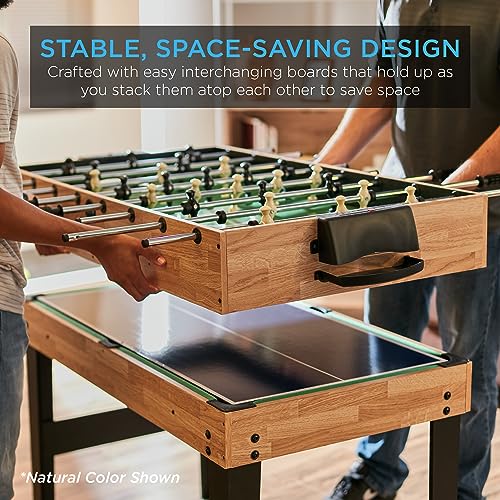 Best Choice Products 2x4ft Combo Game Table Set for Home, Game Room, Friends & Family w/Hockey, Foosball, Pool, Shuffleboard, Ping Pong, Chess, Checkers, Bowling, and Backgammon - color: Walnut