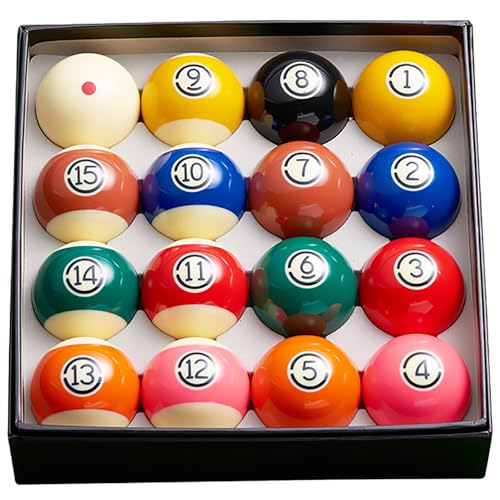 Premium Billiard Balls Set, 2-1/4" Regulation Size Pool Table Balls, Polyester Material American Billiards, One Box Contains 16 Ball