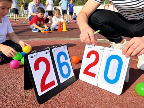 Purple River Portable Flip Scoreboard, 7.7"x6.8", 2Pcs | Score Keeper, Track Meets, Gym Games, Youth Competitions
