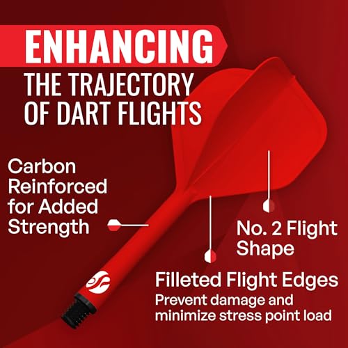 Shot! Darts Flight Deck One Piece Dart Flight and Shaft System, Reduced Deflections, Standard Shaped Flight (350 Micron) Available in Set of 3 - color: Red, size: Medium