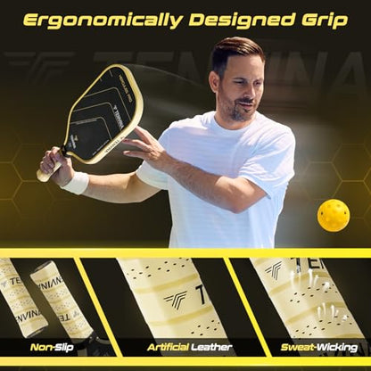 TENVINA Pickleball Paddles, Thermoformed T700SC Carbon Fiber Pickleball Paddle, Pickle Ball Paddle USAPA Approved with Dominant Power and Larger Sweet Spot - color: 2-Pack of PRO-Carbon-Elongated-16MM