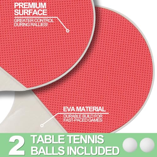 RAYKEEP Mini Foldable Table Tennis Table, Portable Ping Pong Game Table for Indoor & Outdoor, Table Tennis Table Set w/Net, 2 Paddles, 2 Balls, No Assembly, 48inch (Grey)