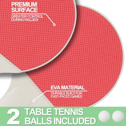 RAYKEEP Mini Foldable Table Tennis Table, Portable Ping Pong Game Table for Indoor & Outdoor, Table Tennis Table Set w/Net, 2 Paddles, 2 Balls, No Assembly, 48inch (Grey)