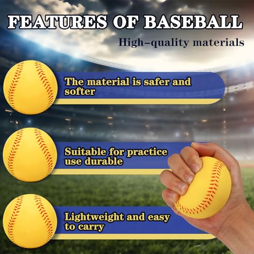 4 Pack Foam Baseballs Practice softballs 9 inch Training Soft Baseballs Batting Hitting Fielding Indoor Outdoor