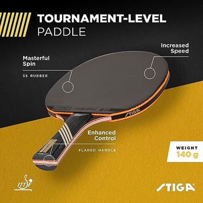 STIGA Bullet Ping Pong Paddle – 5-ply Extra Light Blade – 2mm Premium Sponge – Flared Handle for Masterful Grip – Performance Table Tennis Racket for Competitive Play - style: Bullet