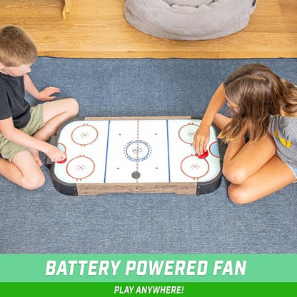 GoSports 30 Inch Table Top Air Hockey Game for Kids - Portable, Battery Operated Game Table - Oak - color: Oak