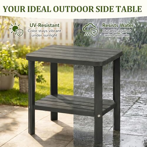 Outdoor Side Table, 2-Tier Small Outdoor Table, Waterproof & Weather Resistant Patio End Tables, Patio Furniture for Garden, Porch, Pool, Lawn, Backyard or Indoor - size: 1PC