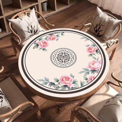 Round Mahjong Mat Silent and Noise Reduction Mahjong Tablecloth with Rubber Backing Large Play Mat for Poker, Card, Board, Tile Games(Creamy,70cm/27.55in) - color: Creamy, size: 70cm/27.55in