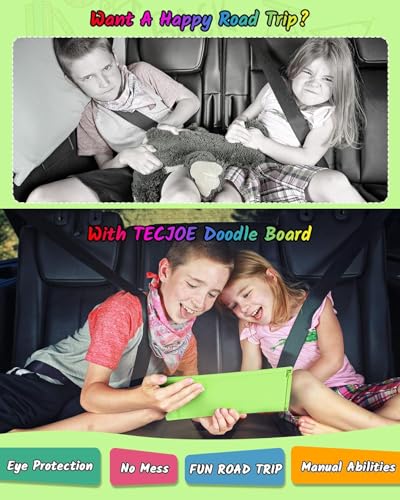 TECJOE LCD Writing Tablet, 8.5 Inch 2 Pack Colorful Doodle Board Drawing Tablet for Kids, Kids Travel Games Activity Learning Toys Birthday Gifts for 3 4 5 6 Year Old Boys and Girls, Blue Green - color: Blue Green