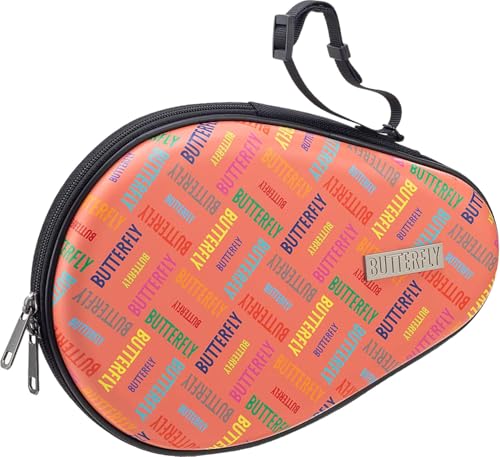 Butterfly Rossmore Hard Full Case | Hard Case with Mesh Net for Paddle Accessory and Zipper Closure | Holds One Table Tennis Paddle | 3 Colors Available (Mint-Green, Navy, Orange) - color: Orange