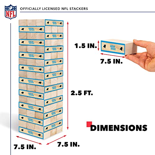 Wild Sports NFL Giant Stacking Wooden Blocks – Tumbling Tower Classic Family Game Stacks – Great Gift for Any Football Fan! - color: Carolina Panthers