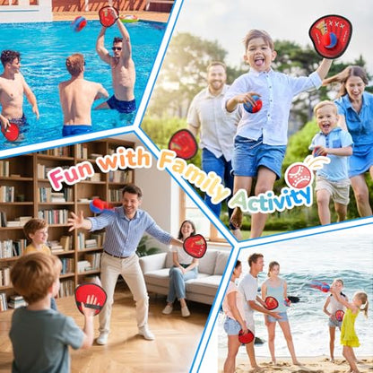 DISHIO Collapsible Beach Sand Toys Set for Kids Toss and Catch Ball Game Outdoor