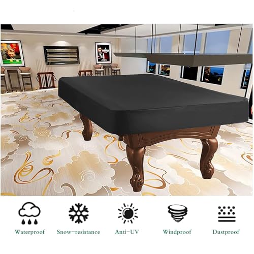 ZJchao Pool Table Cover, Billiard Pool Table Cover, Pool Table Accessories Billiards Pool Accessories Oxford Cloth with PVC Coating Watertight and Silver Coated, for Billiards (L) - size: Large