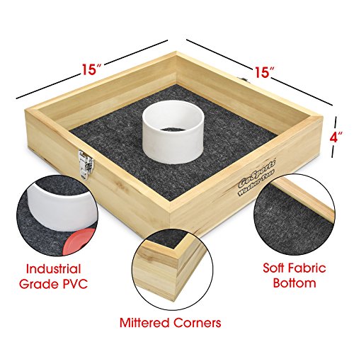 GoSports Premium Birch Wood Washer Toss Game - Portable Set Includes 2 Targets and 8 Washers - For Backyard and Outdoor Acitivies for Family and Adults