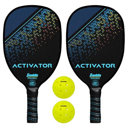 Franklin Sports Pickleball Paddle and Ball Set - Wooden Pickleball Rackets + Balls - Activator - USAPA Approved | Ball Set - style: 2 Player Set- Multi