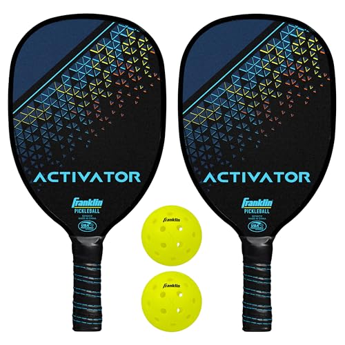 Franklin Sports Pickleball Paddle and Ball Set - Wooden Pickleball Rackets + Balls - Activator - USAPA Approved | Ball Set - style: 2 Player Set- Multi