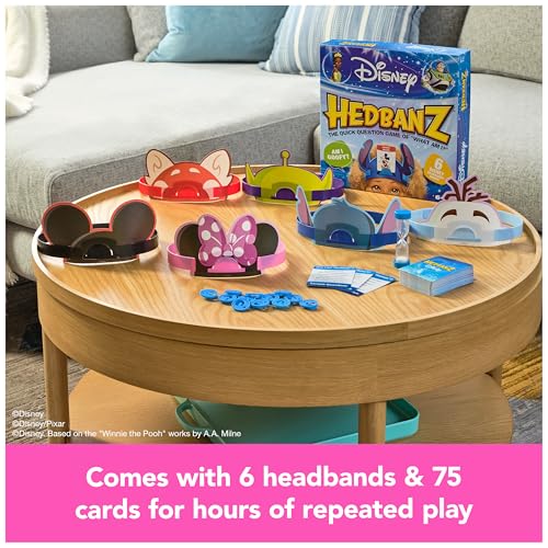 Spin Master Games, Disney Hedbanz, The Hilarious Meme Picture Guessing Game with Popular Disney Characters, 2-6 Players for Ages 6 & Up - style: Disney Hedbanz
