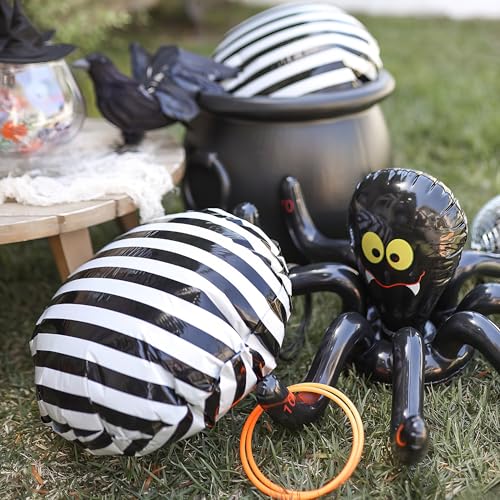 Fun Express - Inflate Spider Ring Toss Game for Halloween - Toys - Inflates - Inflatable Games - Halloween - 5 Pieces