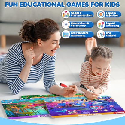 Search and Find Activity Books for Kids Ages 3-5, Travel Games Toys for Car Airplane, Road Trip Activities for Kids Games 4-8, Preschool Learning Activities, Educational Seek Game,Gifts for Boys Girls - style: Mixed Themes