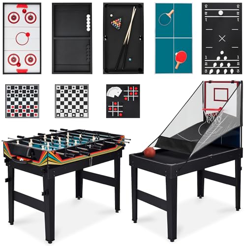 Best Choice Products Combo Game Table Set for Home, Game Room, Friends & Family w/Ping Pong, Foosball, Basketball, Air Hockey, Archery, Chess, Checkers, Shuffleboard, Bowling - color: Arcade