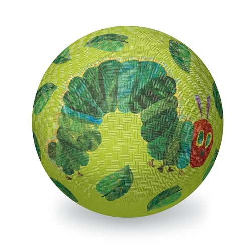 Crocodile Creek Playground Ball - Durable Rubber Ball for Kids Ages 3 and Up - Bouncy Inflatable Ball for Kickball, Indoor Games, and Outdoor Sports - PVC-Free - color: The Hungry Caterpillar, size: 5 Inch