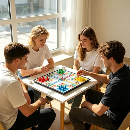 1 Pcs 5 in 1 Magnetic Foldable Board Game Set, Flying Chess Ludo Checkers Backgammon, Portable Travel Family Tabletop Game（Magnetic Flying Chess Board）