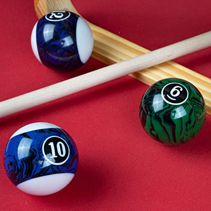 Billmart Billiard Balls Set 16 Pool Table Balls - color: Black Marble Premium