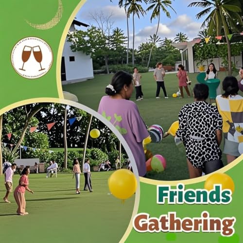 Granny Pants Yard Game, 8/16 Elastic Balls+Pump, Backyard Parties and Field Day，Tailgate & Backyard Lawn Games for BBQ, Camping, Team Building Events - color: GREEN+PINK